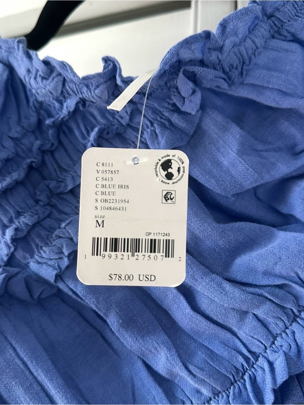 Free People NWT Blue Ruffle Sleeveless Top - Picture 4 of 4
